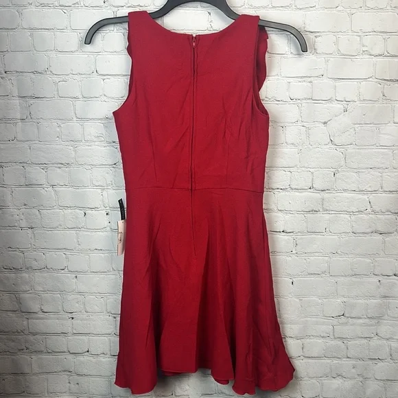 Teeze Me Red Ruffle Faux Wrap Dress Juniors Size 11/12 Prom Homecoming - Picture 6 of 6